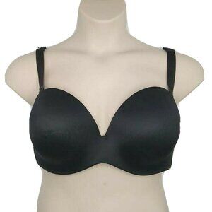 Lane Bryant Cacique Bra Multi Way Strapless Bare Solution 40H Black w/ Straps